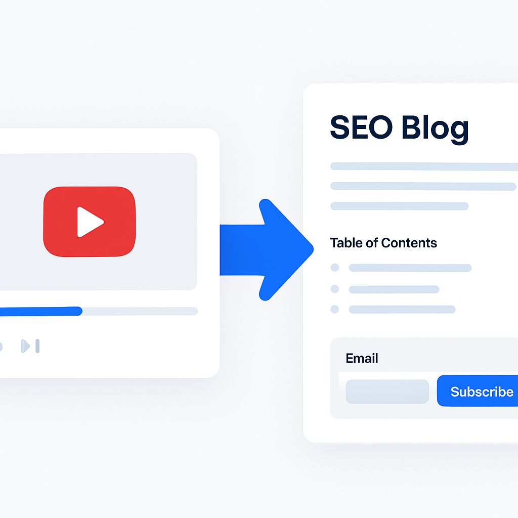 Transformation d'une vidéo YouTube en article SEO structuré